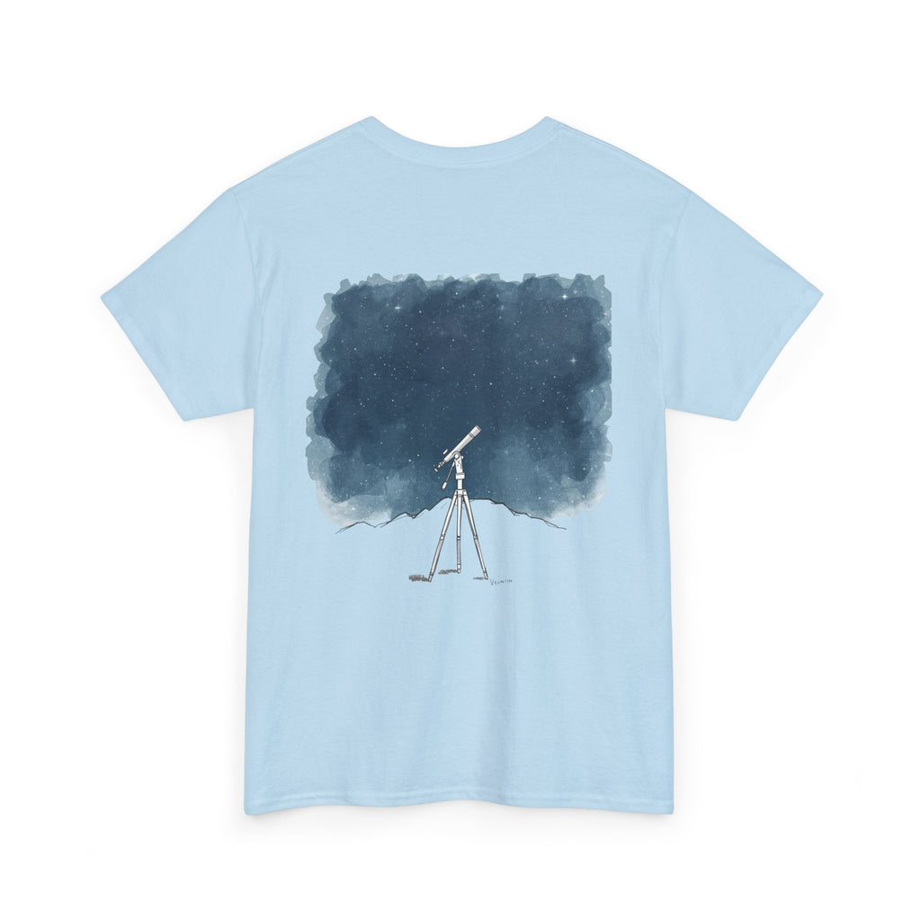 Night Sky Telescope Watercolor Print Tee