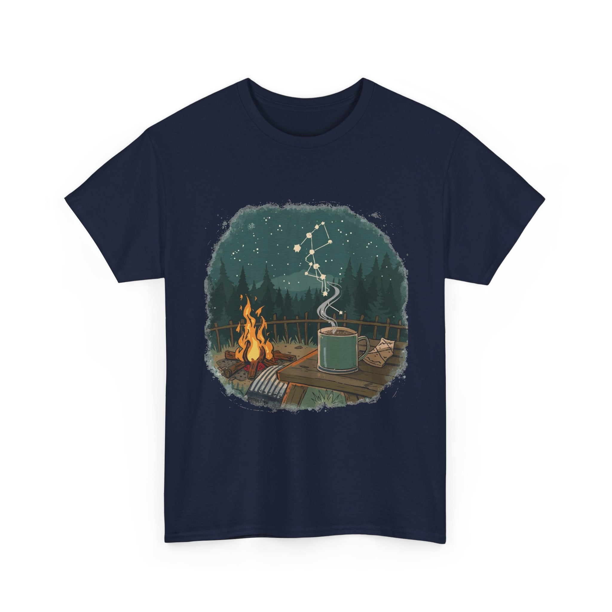 Cabin Fire, Coffee & Constellation Graphic Tee