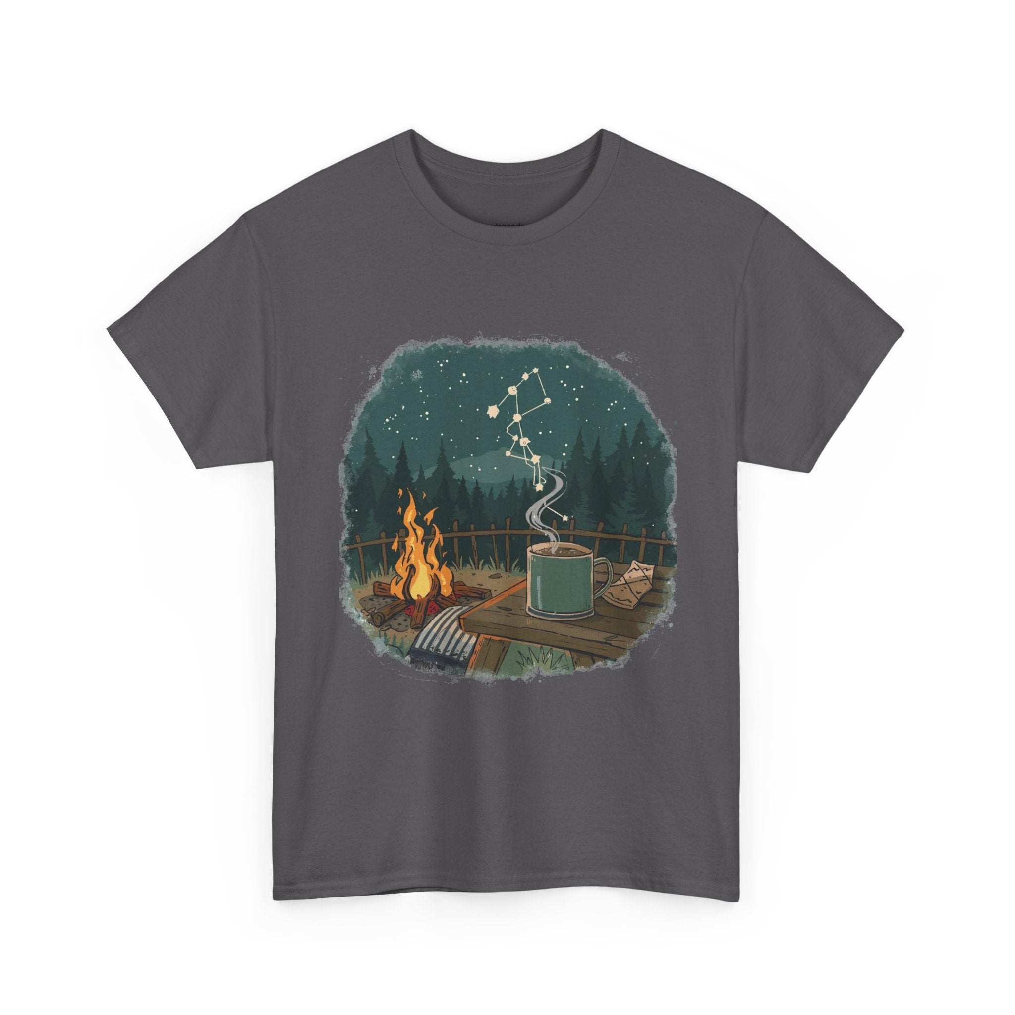 Cabin Fire, Coffee & Constellation Graphic Tee