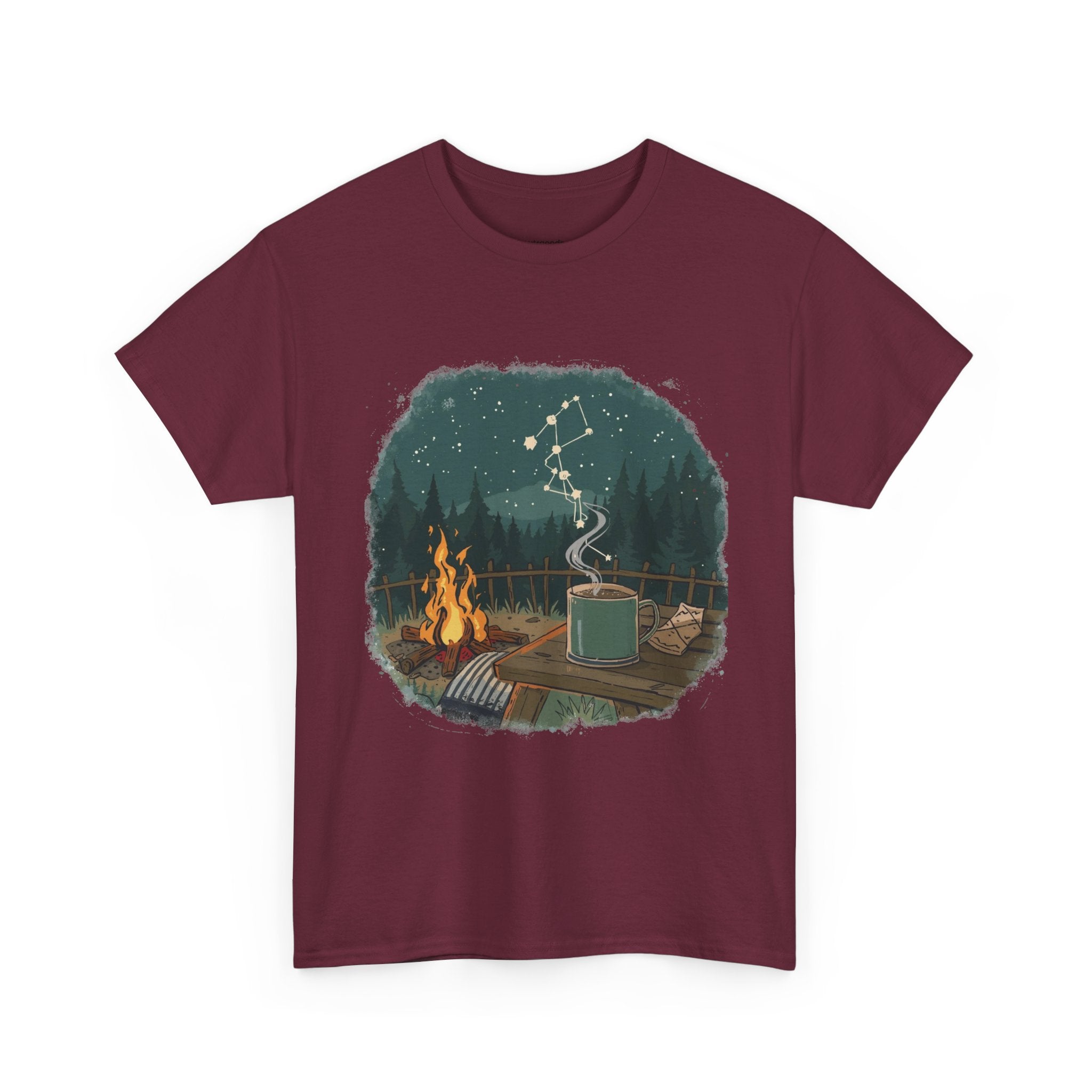 Cabin Fire, Coffee & Constellation Graphic Tee