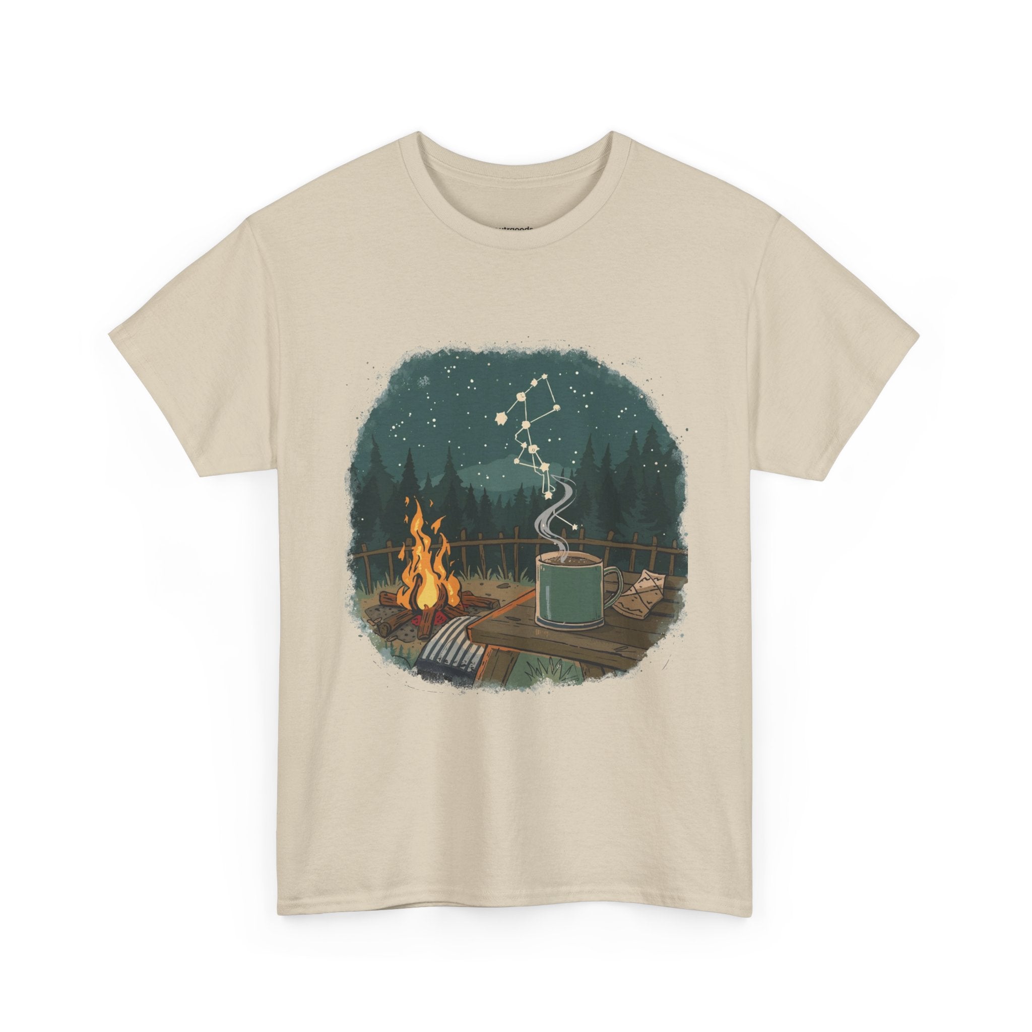 Cabin Fire, Coffee & Constellation Graphic Tee