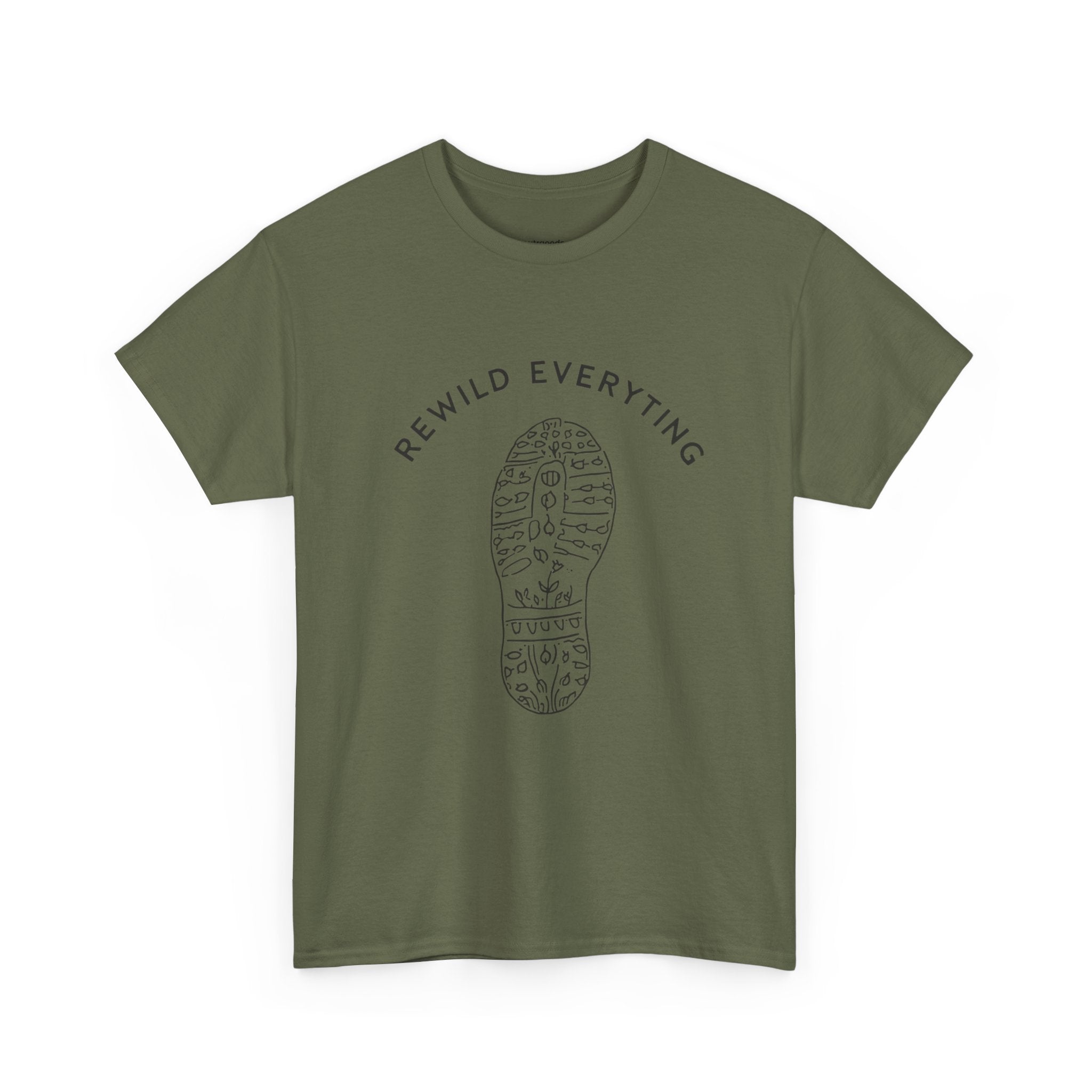 'Rewild Everything' Bootprint Graphic Tee