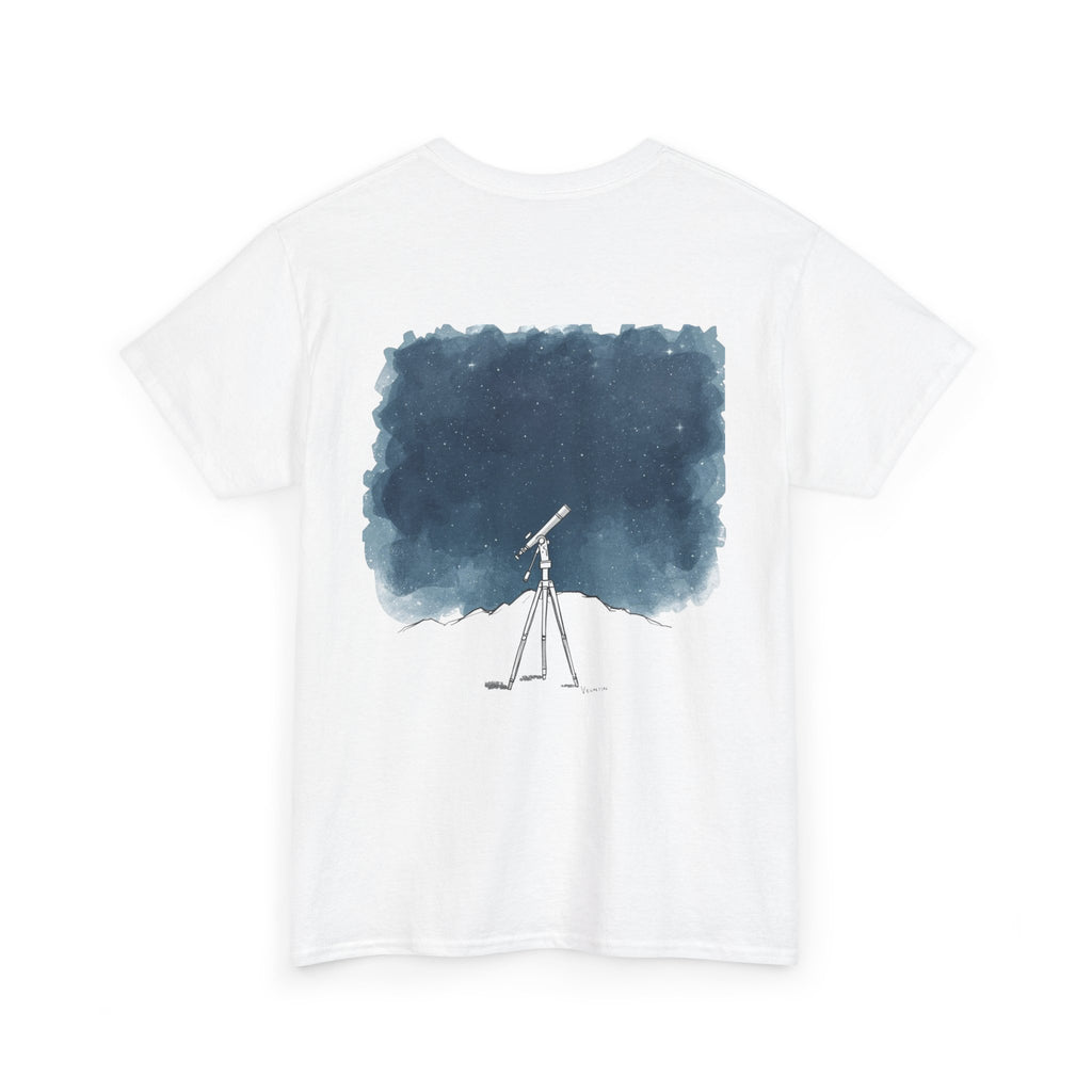 Night Sky Telescope Watercolor Print Tee