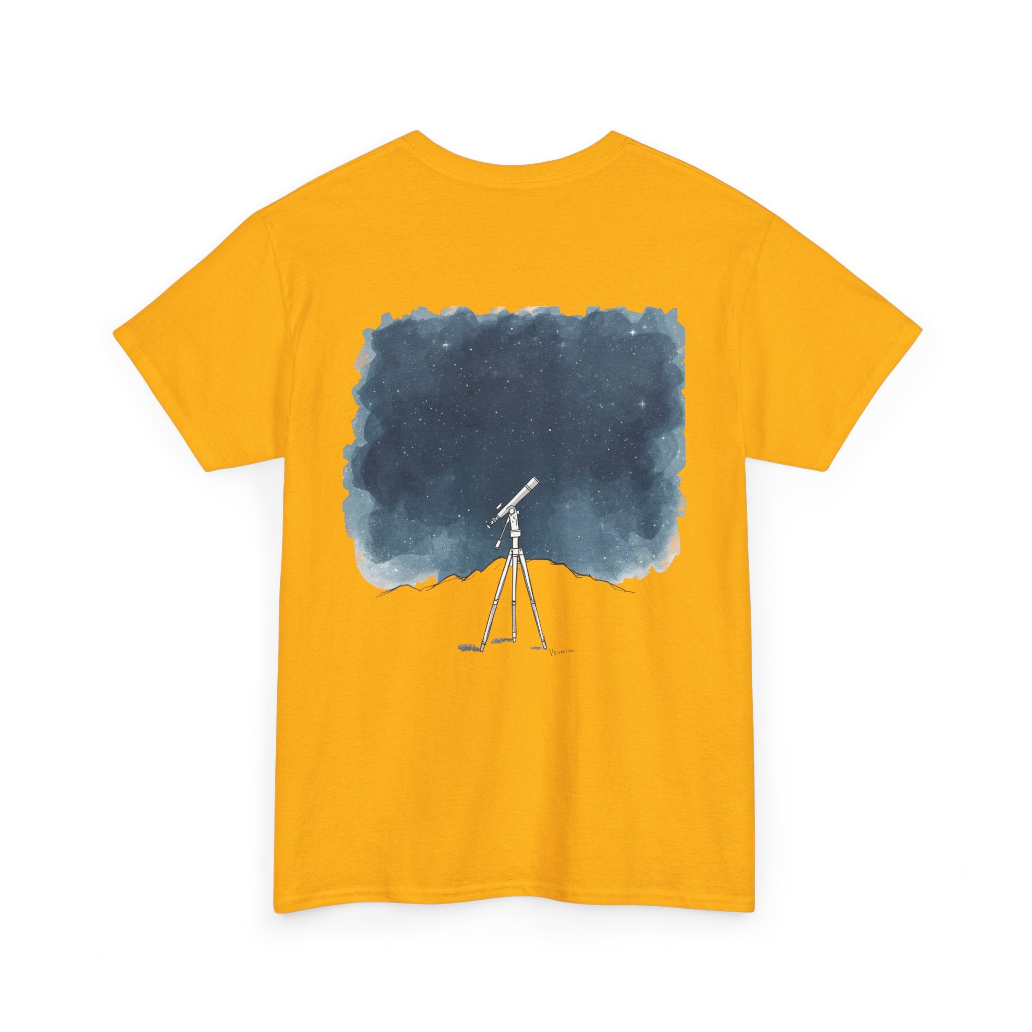 Night Sky Telescope Watercolor Print Tee